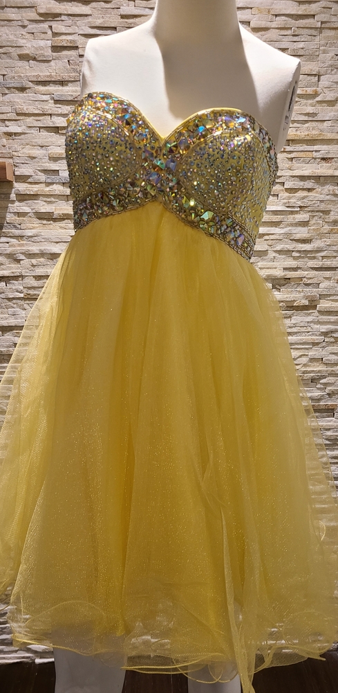 Tony Bowls Strapless Chrystal Cocktail Dress.